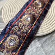 1pc 100cm Deep Blue Embroidered Woven Tassel, For Clothing Accessories DIY Handmade Decoration Trim - Dark Blue - View 4