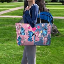 Large Capacity Women's Tote Bag/Beach Bag, Printed With A Cute Stitch Design, 1 Pc - Mũi khâu - Xem 7
