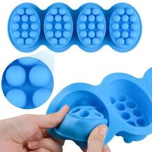 Bộ 5 khuôn xà phòng massage, khuôn xà phòng silicon 4 ngăn để làm xà phòng, khuôn xà phòng dưỡng da, dụng cụ làm xà phòng, khuôn xà phòng gội đầu thủ công. - 1 - Xem 3