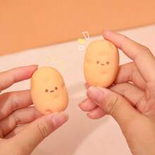 2pcs Potato Shaped Oval Erasers, Asymmetrical Creative Design Specially Made For Sketching And Painting Exams, Clean Wiping Without Residue, Student Office Supplies - Multicolor - View 5