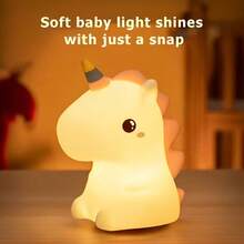 Rechargeable LED Night Light, Dreamlike Theme Night, Charging Atmosphere Lamp, Soft Bedside Lamp, Bedroom Decor Gift, Kawaii Room Decoration, Suitable For Various Room Types, Perfect For Party, Easter Gifts - White - View 3