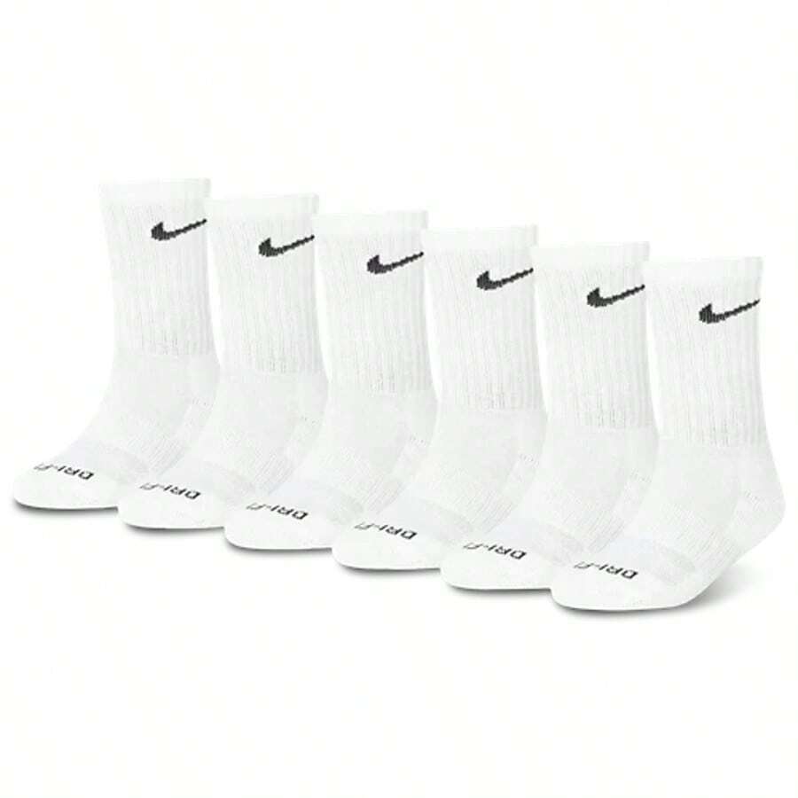 Nike Dri-FIT Performance Basic Crew Socks 6Pack Kids UNR019-001 - 白色 - 查看 1