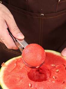 1个不锈钢冰淇淋勺，瓜球勺，水果球勺，家用冰淇淋勺 - 銀色 - 查看 4