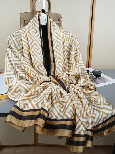 1条时尚头巾，分段式披肩，新款女士围巾，85*180厘米，奢华印花围巾，适合四季户外使用