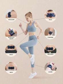 1pc Rechargeable Portable Mini Neck Massager, Electric Neck Massage Pad To Relieve Shoulder & Neck Stress, EMS Microcurrent Neck Massage Patch, 8 Modes 19 Intensity Levels, Suitable For Work, Home And Travel - Blue - View 4