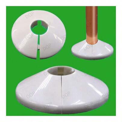 100x White Plastic Radiator Pipe Collars For 15mm Pipes Easy Fit Flooring Covers