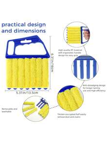 4pcs Window Blind Cleaning Tools, Washable 7-Finger Duster And Vent Cleaner, Roller Brush, Blind And Fan Dust Remover, Home Cleaning Supplies - 4 Items - View 3