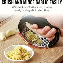 1pc Manual Garlic Press, Easy To Clean Kitchen Tool, Quickly And Effectively Presses Garlic. It Is A Must-Have Kitchen Essential, Hygienic And Practical. - Black - View 8
