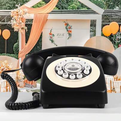 Nuevo diseño de libro de mensaje de audio con teléfono vintage y antiguo, libro de mensaje de audio para bodas, directa de fábrica, grabadora vintage, entrega rápida, teléfono fijo de estilo retro, adecuado para grabar mensajes de boda y diversos escenarios que requieren grabación