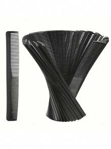 2pcs Black Plastic Dual-Sided Compact Fine-Tooth Straightening Hair Brush For Daily Use - Multicolor - View 8