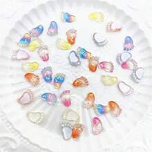 25/50 piezas Resina 8*12mm Colorido 3D Mini Pie Plano Atrás Rhinestone Atrás Rhinestone Scrapbook DIY Boda Aplicación Decoración Artesanía Joyería Accesorios Verano, Escuela - Multicolor - Ver 6