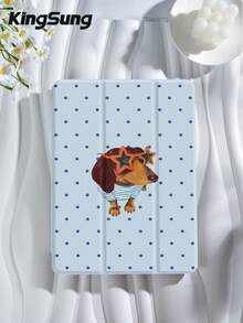 Kingsung 蓝色圆点格纹平板电脑保护套，适用于 iPad Air 8 (M4) 2026 (11 英寸)、Air 8 (M4) 2026 (13 英寸)、9.7/10.2/10.5/10.9/12.9 英寸、iPad Pro 11 英寸、第十代、Galaxy Tab S6 Lite 10.4 英寸、Kindle Paperwhite 第十二代 2024、Kindle（第十一代）2022，柔软防震，智能支架/自动唤醒/睡眠功能。 - 彩色 - 查看 3