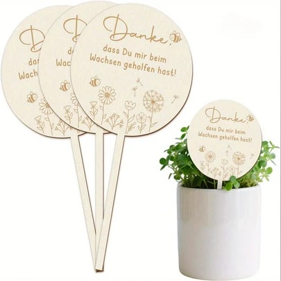 木制花架，“感谢您帮助我成长”，木制花盆，幼儿园专属独特木制Logo，教师欢送礼物，“感谢您的礼物”