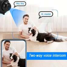 1/2 piezas Cámara inalámbrica mini HD 1080P, Cámara de doméstica inteligente, Cámara de monitoreo portátil interior de 2.4G, Sin tarjeta TF/SD incluida, Negro - Negro - Ver 5