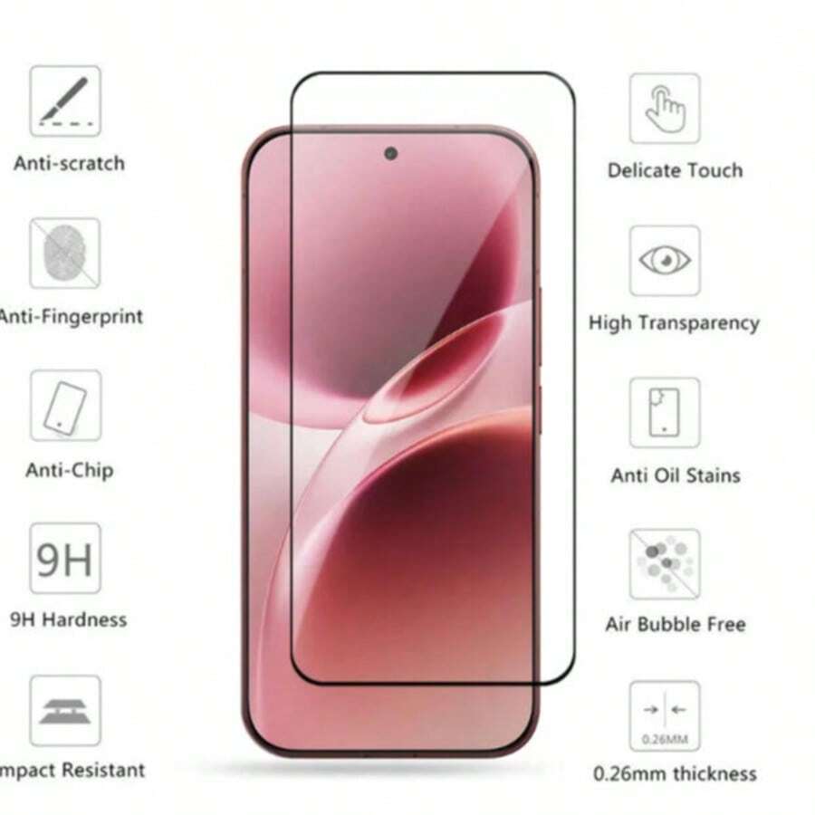Shockproof Acrylic For V70 Case Acrylic-Shockproof-Clear-Rugged-Transparent Matte Anti-Yellowing Phone Case+9H Hardness Tempered Glass Screen Protector For V70 Anti Scratch-Crack Resistant-Bubble Free For Gaming +Lens Film 3 Packs Value Set -Easy Install Kit Birthday Gift Spring Accessory - Black - View 1