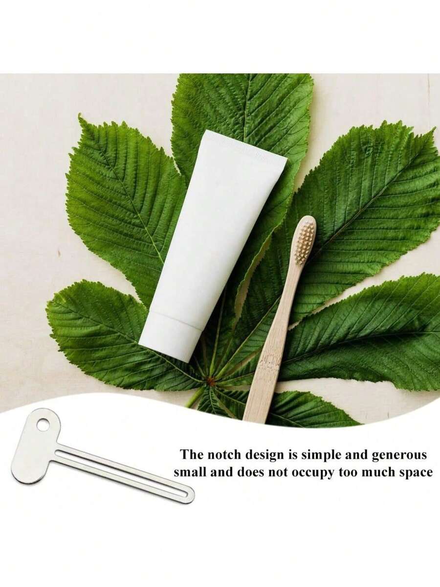 1/4pcs Manual Toothpaste Squeezer-Stainless Steel Tube Squeezer Key, Metal Toothpaste Squeezer Dispenser, Easy To Use Cosmetic Paint Tube Winder, T Shape Design, Silver Color, Reduce Waste, Perfect For Toothpaste, Paint, Cream Tubes, Reusable.Bathroom Decor Fall Decor Back To School - Toothpaste Squeezer - View 1