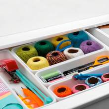 DASPLAST Kit com 4 Porta Talher Gaveta Paris Com Tampa 4 Compartimento Organizador Talheres - Branco - Visão 5