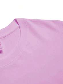 Women's 100% Cotton T-Shirt/Blouse, Oversized, For Training, Walking, Crossfit, Gym, Weightlifting, Fitness, Cardio, Comfortable, Lightweight, And Refreshing Fabric - 淺粉色 - 查看 3