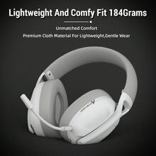 ATTACK SHARK L80 超轻无线游戏耳机，支持蓝牙 5.3/2.4G，3.5mm 有线连接，立体声 5.1，续航 50 小时，40mm Pro-G 驱动单元，包耳式设计，带降噪功能和可拆卸麦克风 - 查看 8