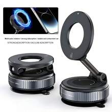 Magnetic Suction Vacuum Phone Holder Car Mount - Black - View 5