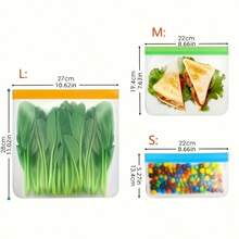 10 pungi groase reutilizabile pentru gustări, pentru mașina de spălat vase și frigider, potrivite pentru depozitarea prânzului, gustărilor și multe altele - Multicolor - Vizualizare 7