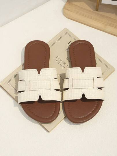 1 đôi dép xăng đan thời trang màu be cho bé gái, chất liệu PU mềm mại, họa tiết dệt, mũi tròn, dép đi biển kiểu La Mã thoải mái và dễ thương, phù hợp cho bé gái từ 3-15 tuổi, thích hợp mang hàng ngày, đi biển, đi nghỉ mát, hàng mới về mùa hè.