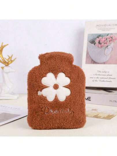 1pc Hot Water Bag, 500ml Small Insulated Water Bag With Lid, Equipped With Soft Velvet Bag And PVC Inner Liner