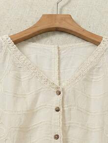 Lightweight Bohemian Style Beach Vacation Casual Shirt For Summer - Apricot - View 5