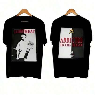1 Piece Double Sides Eddie Guerrero Latino Heat Tee Shirt Black-SHIRT Classic, Women T-Shirt,Men Tshirt, Premium Unisex Casual Short-Sleeved Tees, Fans A Must-Have For Suitable For Festivals, Parties, Homewear, Daily Commutes, Back-To-School Outfits , Cotton T-Shirts , Versatile Basic Tees, S-5XL Black