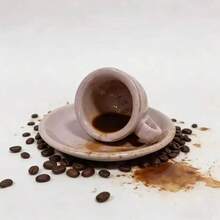 Bộ tách và đĩa espresso Ý mới, dung tích 50ml, dày 9mm, màu tím nho, chất lượng cao, gốm sứ tái sử dụng, thiết kế tối giản. - Màu tím - Xem 2