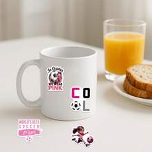 61张粉色足球贴纸，美观实用，可用于剪贴簿、日记、笔记本电脑、保险杠、滑板、水瓶、电脑、手机、贺卡、相册、家具等。 - 查看 10