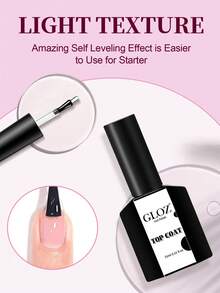 GLOZ 15毫升免擦拭亮油 - 高光泽凝胶指甲油，持久亮泽，适合家庭DIY和专业美甲，需UV灯固化 - 1 Set - 查看 5