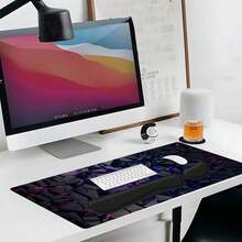 Bộ 4 món họa tiết hình học neon gồm: tấm lót chuột + kê cổ tay bàn phím + tấm lót chuột công thái học + đế lót ly, thích hợp trang trí bàn làm việc, phụ kiện văn phòng, hỗ trợ cổ tay công thái học, tấm lót chuột và đế lót ly máy tính cho văn phòng tại nhà và chơi game. - Xem 4