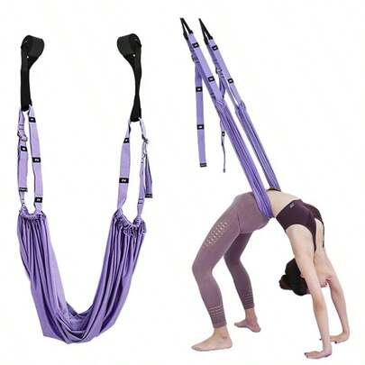 Adjustable Aerial Yoga Strap, Elastic Stretch Door Suspension Yoga Belt, Hammock Swing Fitness Inversion Rope Training Equipment For Women