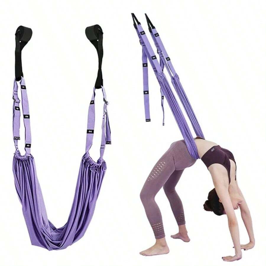 Adjustable Aerial Yoga Strap, Elastic Stretch Door Suspension Yoga Belt, Hammock Swing Fitness Inversion Rope Training Equipment For Women - Multicolor - View 1