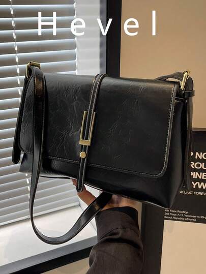 Fashionable Casual Solid Color Square Flap Bag, No Pendant, Suitable For University/College Classroom, Commuting, Work, Office, Festivals, Vacations, Holidays, Parties, Travel And Other Occasions, Suitable For Women, Career Starters, White-Collar Workers, Teenagers, College Students, Young Girls. , Office Bag,Bag Woman