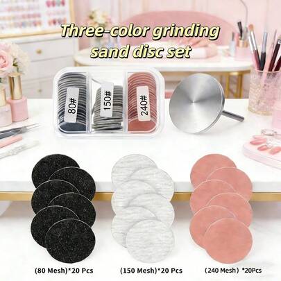 60pcs/75pcs Nail Sanding Belts, Includes Different Grits #80, #120, #180, With 1 Sanding Shaft, Compatible With Electric Nail Grinder, Suitable For Nail Grinder Use