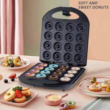 Maquina para Hacer Donas, Mini Donut Maker para 16 Mini Donuts, Fácil de Usar y Limpiar, Doble Cara Antiadherente, 1200W Alta Potencia, para Desayunar, Aperitivos, Postres y Reuniones Familiares - Tipo de Enchufe A USA (110-127V) - Ver 10