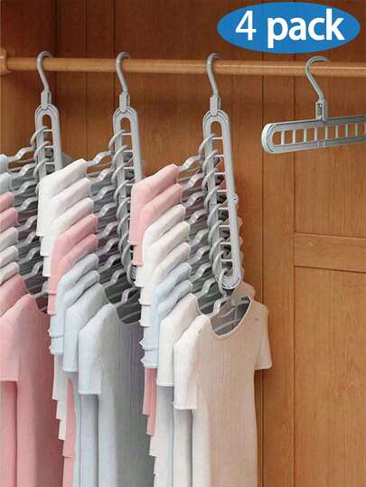 4 Packs 9 Hole Hangers Rotatable Wardrobe Clothes Stacking Hangers Wardrobe Storage Hangers Folding Hangers Wardrobe Hanger Storage Rack Multifunctional Wardrobe Storage Rack Suitable For Home Dormitory Decorations Holiday Decorations Room Decorations Home Decorations Bedroom Decorations Dresses Pants Shoes Jeans Boots Skirts Spring Simple Summer Tops