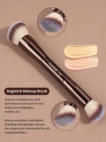 MAANGE 1/7/9支装专业高效化妆刷，耐用旅行化妆刷，面部刷，遮瑕刷，轮廓刷，鼻部轮廓刷，细节刷，适用于日常面部妆容，可晕染液体、膏状或粉状化妆品，送给女性和女孩的礼物 - 鏽棕色 - 查看 8