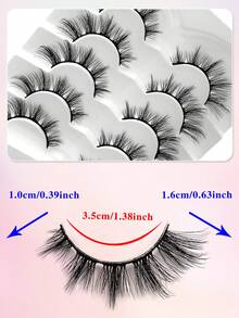 ENCHUW 5 Pairs Cross Eyelash Soft Long Thick Volume Eyelashes Fake Eyelashes For Party Makeup Faux Mink Lashes - Black - View 2