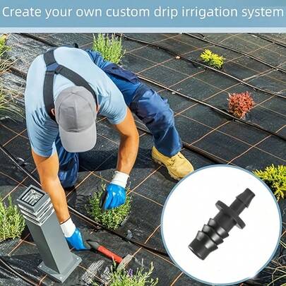 滴灌管接头，用于密封滴灌软管和堵塞管道的末端塞子，由耐用塑料制成，适用于灌溉管道连接、花园滴灌系统加固和管道维护适配器。