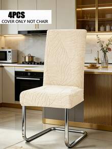 4/6pcs Chair Cover Stretch Brushed Jacquard Medium-Back Chair Set Home & Hotel Conference Chair Covers - Multicolor - View 23