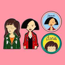 Cute Cartoon Girls Enamel Pins Funny Anime Figures Brooch Lapel Pin Badge On Backpack Clothing Accessories Fashion Jewelry Friends Gifts - Black - View 2