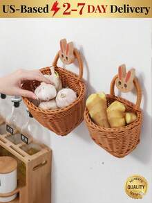 Heavy-Duty Woven Hanging Basket With Wide Opening Quick Access Storage For Seniors Ergonomic Wicker Storage Bin For Gardening Tools Sturdy Rattan Style Basket To Hold Cleaning Supplies Sponges All-In-One Storage Solution For Laundry Room Garage Mudroom Kitchen Organizer Tools - Multicolor - View 12