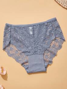 4件套加大码女士内衣套装，亲肤蕾丝加大码内裤，腰围0XL-4XL：65、71、77、83、89厘米，手工测量可能有1-2厘米的误差。 - 彩色 - 查看 4