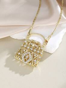 1件优雅精致迷你手提包吊坠项链，适合女士佩戴，可搭配派对礼物 - 項鍊 - 查看 12