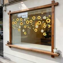 1/4pcs Set Sunflower & Tulip Flower Window Stickers, Suitable For Cafe, Bedroom, Living Room And Home Decor, Perfect Gift To Create Spring/Summer Ambiance - Floral Window Stickers - View 8