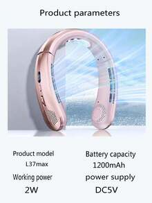 1pc Neck Hanging Fan. 100 Speeds Bladeless Neck Fan. 1200mAh Battery Upgraded Version. Long-Lasting Battery Life, Adjustable Speed. LED Display, Suitable For Students, Office, Outdoor Travel. Perfect Gift, Essential For Holidays - Multicolor - View 6