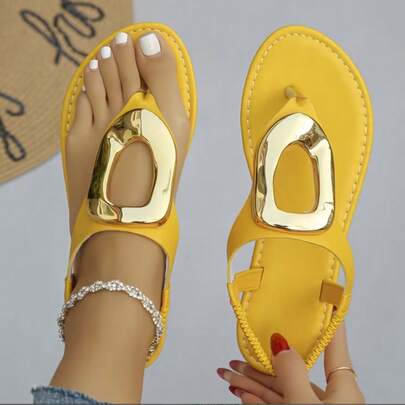 Sandalias planas románticas francesas, versión coreana de sandalias planas elásticas versátiles y cómodas para mujeres, de verano